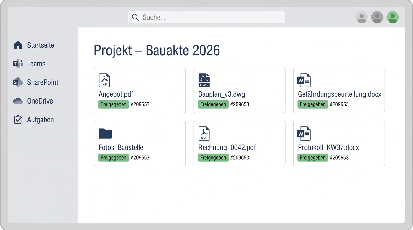 Microsoft 365 – Projekt Bauakte